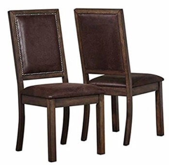 Coaster Dark Brown Faux Leather Side Chairs with Hardwood Frames & Nailhead Trim (set of 4)