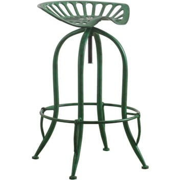 Coaster Adjustable Green Metal Tractor Seat Barstools (set of 2)