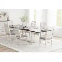 Coaster Vintage Charcoal & White Dining Set with 1 Leaf & 6 Chairs