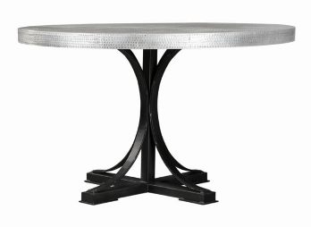 Coaster Zinc Large Round Dining Table with Black Base