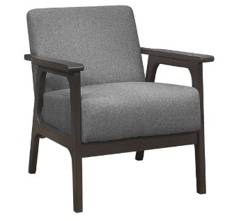 Homelegance Ocala Grey Fabric & Hardwood Accent Chair
