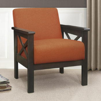 Homelegance Herriman Orange Accent Chair with Hardwood Frame