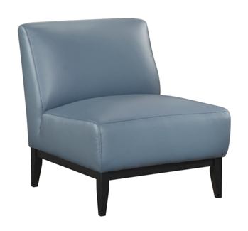 Homelegance Houghton Blue Faux Leather Armless Accent Chair