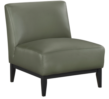 Homelegance Houghton Olive Green Faux Leather Armless Accent Chair