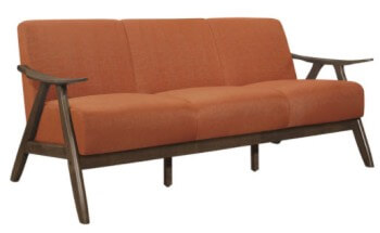 Homelegance Orange & Espresso Finish Sofa