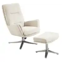 Homelegance Parker Beige Swivel Chair with Ottoman