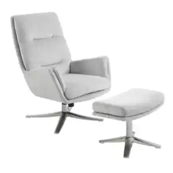Homelegance Parker Grey Swivel Chair with Ottoman