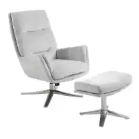 Homelegance Parker Grey Swivel Chair with Ottoman