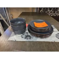 Safdie Black Stoneware 11-Piece Dinnerware Set (service for 4)(blemished)
