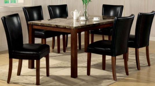Coaster Telegraph Rectangular Dining Table with Faux Marble Top