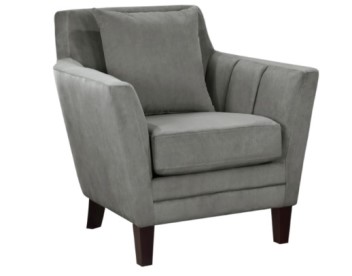 Homelegance Adore Grey Velvet Accent Chair with Pillow