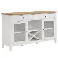 Coaster Hollis White Sideboard with Natural Finish Top