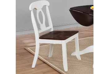 Coaster White & Dark Walnut Finish Side Chairs (set of 2)