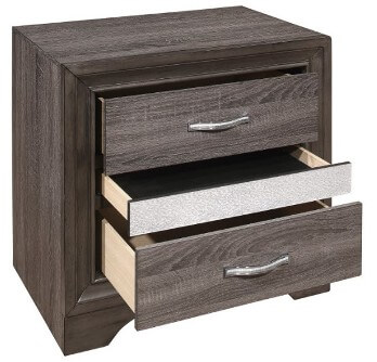 Homelegance Luster Charcoal Wood-Look Nightstand