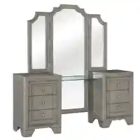 Homelegance Colchester Vanity with Tri-Fold Mirror & Storage