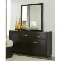 Homelegance Helena Cappuccino Finish 7-Drawer Dresser with Mirror