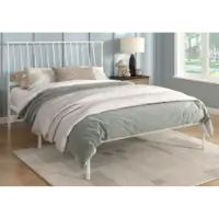 Homelegance White Metal Spindle Queen Platform Bed