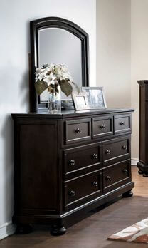 Homelegance Begonia Dark Charcoal 7-Drawer Dresser with Mirror