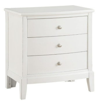 Homelegance Cotterill White 3-Drawer Nightstand