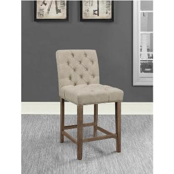 Coaster 24-Inch Beige Upholstered Barstools with Tufted Accents (set of 2)