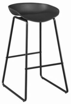 Coaster 30-Inch Black Backless Barstool with Metal Base