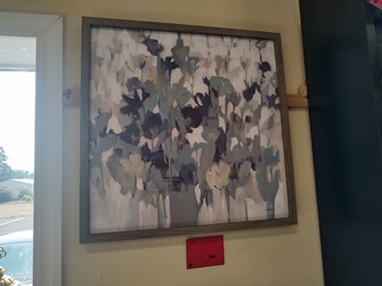 Framed Abstract Blue Floral Wall Art