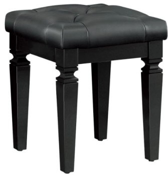 Homelegance Allura Black Textured Nightstand with Mirrored Accents & LED Lighting