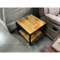 Stanley Ranger Barnwood & Angle Iron Rustic End Table