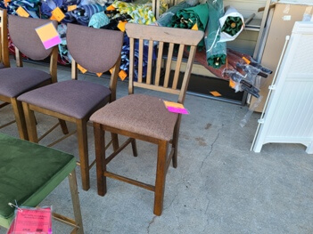 Homelegance Craftsman Maple Finish Barstool with Tweed Seat