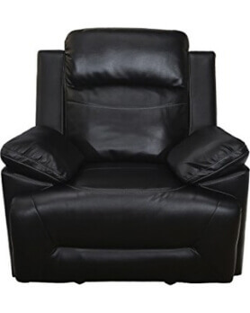 New Classic Cortez Black Faux Leather Gliding Recliner