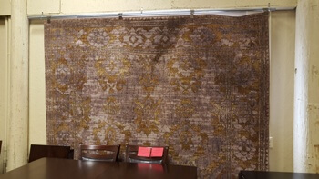 Karastan Charcoal 8x11 Area Rug with Gold Accents