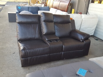 Homelegance Dalal Chocolate Faux Leather One-Arm Reclining Loveseat