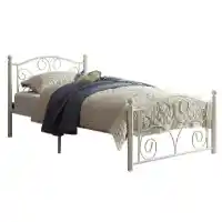 Homelegance Pallina White Scrolling Iron Twin Platform Bed