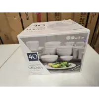 Mikasa Lausanne 40-Piece White Bone China Dinnerware Set (missing 3 fruit bowls)