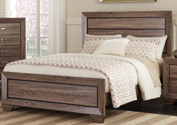 Coaster Kauffman Washed Taupe Wood-Look Queen Bed