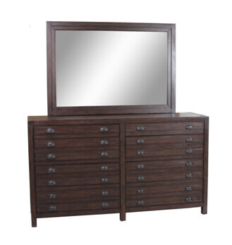 Coaster Donny Osmond Home Lanchester Vintage Cocoa Distressed Dresser with Mirror
