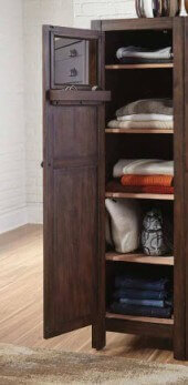 Coaster Donny Osmond Home Lanchester Vintage Cocoa Distressed Left Wardrobe Cabinet