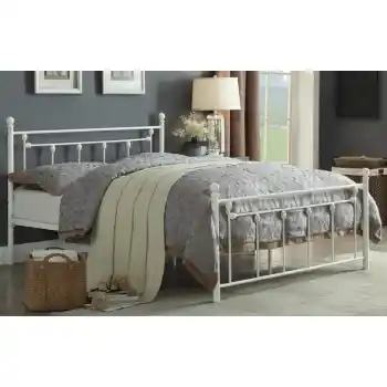 Homelegance Lia White Metal Full Platform Bed 
