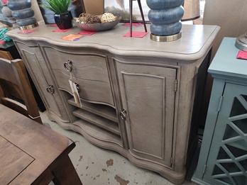 Anniston Light Grey Finish Sideboard with Wine Rack