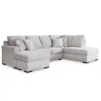 Ashley Gabby Washable Nuvella Nickel Sectional with Left-Hand Chaise