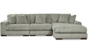 Ashley Lux Charcoal 3-Piece Sectional with Right-Hand Chaise