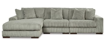 Ashley Lux Charcoal 3-Piece Sectional with Left-Hand Chaise