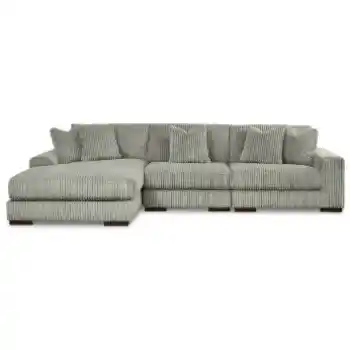 Ashley Lux Charcoal 3-Piece Sectional with Left-Hand Chaise