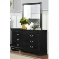 Homelegance Mayville Black Finish 6-Drawer Dresser with Mirror