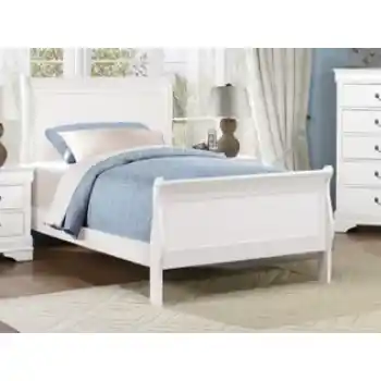 Homelegance Mayville White Twin Sleigh Bed