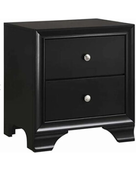 Coaster Black 2-Drawer Nightstand