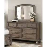 Homelegance Bethel Light Brown Finish Hardwood Dresser With Hidden Drawer & Mirror