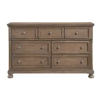 Homelegance Bethel Light Brown Finish Hardwood Dresser With Hidden Drawer