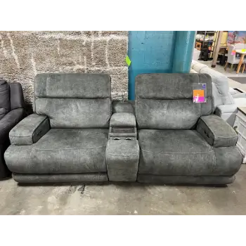 Highlander Brent Midnight Dual Power Reclining 3-Piece Console Loveseat  