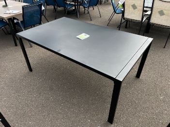 Black Steel Rectangular 66-Inch Outdoor Dining Table